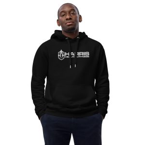 Black Premium HHF Hoodie (White Embroidered Logo) - Unisex - Image 3