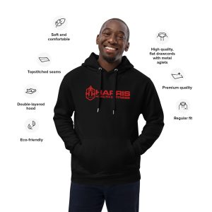 Black Premium HHF Hoodie (Red Embroidered Logo)- Unisex - Image 5