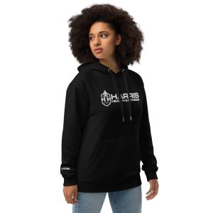 Black Premium HHF Hoodie (White Embroidered Logo) - Unisex - Image 4