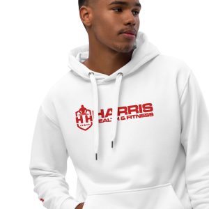 White Premium HHF Hoodie (Red Embroidered Logo) - Unisex - Image 3