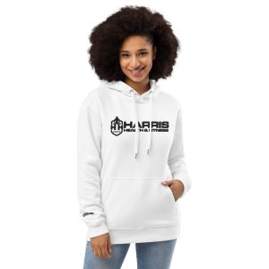 White Premium HHF Hoodie (Black Embroidered Logo) - Unisex - Image 3