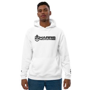 White Premium HHF Hoodie (Black Embroidered Logo) - Unisex - Image 4