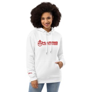 White Premium HHF Hoodie (Red Embroidered Logo) - Unisex - Image 4