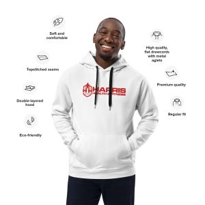 White Premium HHF Hoodie (Red Embroidered Logo) - Unisex - Image 5